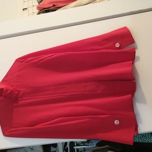 Arias 100%silk red blouse size small